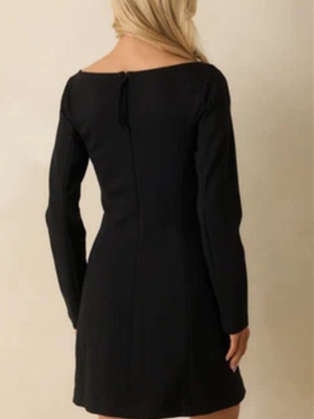 SPANX Ballet Ponte Mini Dress Large Womens Black Flared Skirt Long Sleeve NWT - Picture 4 of 15